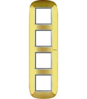 Рамка на 4 поста (2+2+2+2 модуля), BTicino Axolute, матовое золото HB4802/4OS