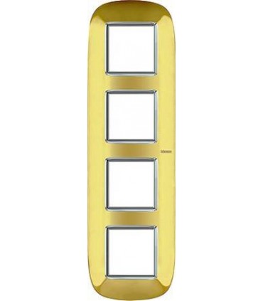 Рамка на 4 поста (2+2+2+2 модуля), BTicino Axolute, матовое золото HB4802/4OS