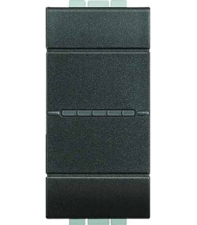 Выключатель Axial с автоматическими клеммами Bticino LivingLight (1 модуль) 16A, антрацит L4051A