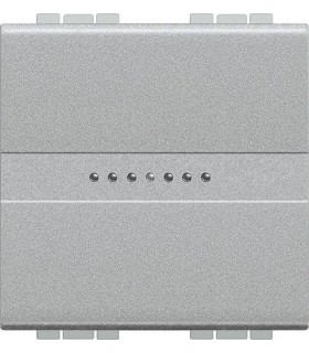 Выключатель Axial с автоматическими клеммами Bticino LivingLight (2 модуля) 16A, алюминий NT4051M2A