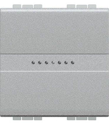 Выключатель Axial с автоматическими клеммами Bticino LivingLight (2 модуля) 16A, алюминий NT4051M2A
