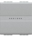 Выключатель Axial с автоматическими клеммами Bticino LivingLight (2 модуля) 16A, алюминий NT4051M2A