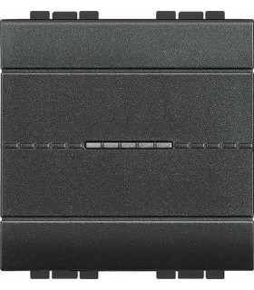 Выключатель Axial с автоматическими клеммами Bticino LivingLight (2 модуля) 16A, антрацит L4051M2A