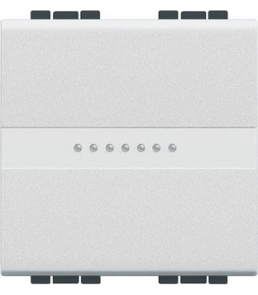 Переключатель Axial с автоматическими клеммами Bticino LivingLight (2 модуля) 16A, белый N4053M2A