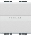 Переключатель Axial с автоматическими клеммами Bticino LivingLight (2 модуля) 16A, белый N4053M2A