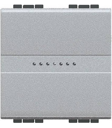 Переключатель Axial с автоматическими клеммами Bticino LivingLight (2 модуля) 16A, алюминий NT4053M2A