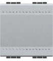 Выключатель с винтовыми клеммами Bticino LivingLight (2 модуля) 16A, алюминий NT4001M2N