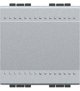 Переключатель с винтовыми клеммами Bticino LivingLight (2 модуля) 16A, алюминий NT4003M2N