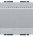 Переключатель с винтовыми клеммами Bticino LivingLight (2 модуля) 16A, алюминий NT4003M2N