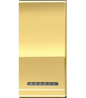 Клавиша металлическая для квадратных рамок Bticino LivingLight (1 модуль), золото LN4931OA
