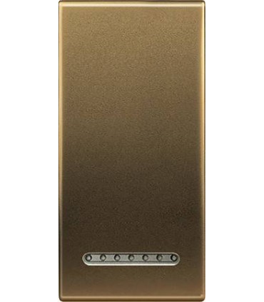 Клавиша металлическая для квадратных рамок Bticino LivingLight (1 модуль), бронза LN4931BZ