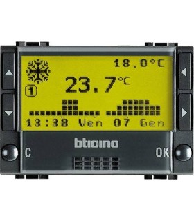 Электронный термостат Bticino LivingLight, антрацит L4451