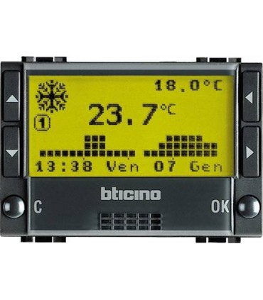 Электронный термостат Bticino LivingLight, антрацит L4451