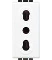 Розетка 2П + заземление с защитными шторками, Bticino LivingLight (1 модуль), белый N4180