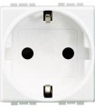 Розетка 2П + заземление (боков.) с защитными шторками, Bticino LivingLight (2 модуля), белый N4141