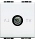 Экранированная TV розетка оконечная, Bticino LivingLight (2 модуля), белый N4202D/2