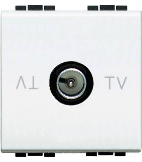 Экранированная TV розетка оконечная, Bticino LivingLight (2 модуля), белый N4202D/2
