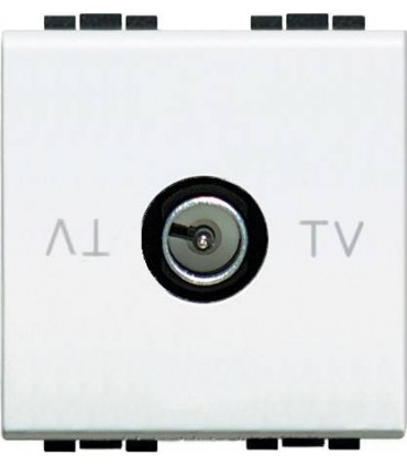 Экранированная TV розетка оконечная, Bticino LivingLight (2 модуля), белый N4202D/2