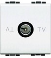 Экранированная TV розетка оконечная, Bticino LivingLight (2 модуля), белый N4202D/2