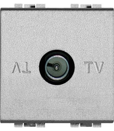 Экранированная TV розетка оконечная, Bticino LivingLight (2 модуля), алюминий NT4202D/2
