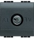 Экранированная TV розетка оконечная, Bticino LivingLight (2 модуля), антрацит L4202D/2