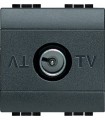 Экранированная TV розетка оконечная, Bticino LivingLight (2 модуля), антрацит L4202D/2