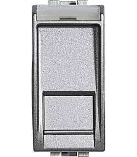 Розетка RJ 45 UTP кат5E, (1 модуль) Bticino LivingLight, алюминий NT4279C5E