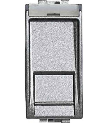 Розетка RJ 45 UTP кат5E, (1 модуль) Bticino LivingLight, алюминий NT4279C5E