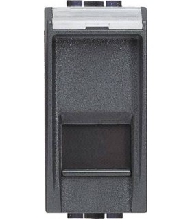 Розетка RJ 45 UTP кат5E, (1 модуль) Bticino LivingLight, антрацит L4279C5E