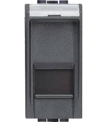 Розетка RJ 45 UTP кат5E, (1 модуль) Bticino LivingLight, антрацит L4279C5E