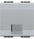 Розетка телефонная RJ11, (2 модуля) Bticino LivingLight, алюминий NT4258/11D