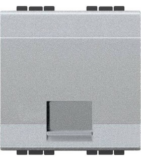 Розетка телефонная RJ11, (2 модуля) Bticino LivingLight, алюминий NT4258/11D