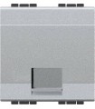Розетка телефонная RJ11, (2 модуля) Bticino LivingLight, алюминий NT4258/11D