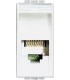Розетка телефонная RJ-11, соединение К10, кат. 2, (1 модуль) Bticino LivingLight, белый N4258/11N