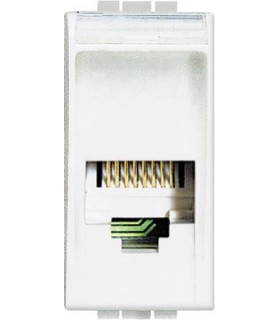 Розетка телефонная RJ-11, соединение К10, кат. 2, (1 модуль) Bticino LivingLight, белый N4258/11N