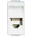 Розетка телефонная RJ-11, соединение К10, кат. 2, (1 модуль) Bticino LivingLight, белый N4258/11N