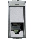Розетка телефонная RJ-11, соединение К10, кат. 2, (1 модуль) Bticino LivingLight, алюминий NT4258/11N