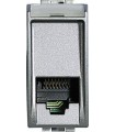 Розетка телефонная RJ-11, соединение К10, кат. 2, (1 модуль) Bticino LivingLight, алюминий NT4258/11N