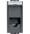 Розетка телефонная RJ-11, соединение К10, кат. 2, (1 модуль) Bticino LivingLight, антрацит L4258/11N