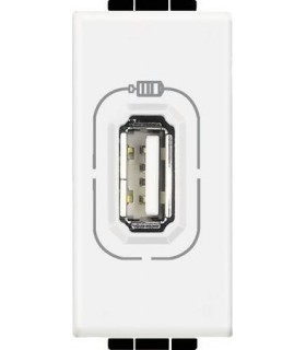 Розетка USB для зарядки электронных устройств, (1 модуль) Bticino LivingLight, белый N4285C