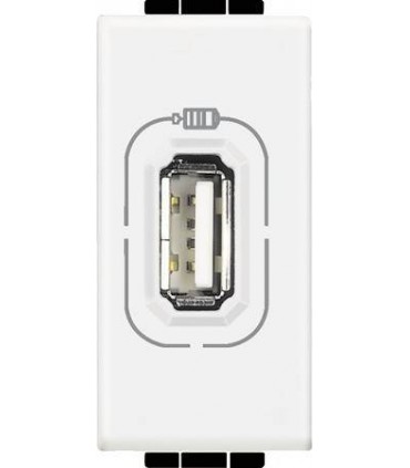 Розетка USB для зарядки электронных устройств, (1 модуль) Bticino LivingLight, белый N4285C