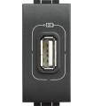 Розетка USB для зарядки электронных устройств, (1 модуль) Bticino LivingLight, антрацит L4285C