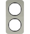 Рамка на 2 поста, Berker R.1, нержавеющаяя сталь, черный 10122104