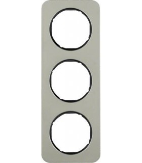 Рамка на 3 поста, Berker R.1, нержавеющая сталь, черный 10132104