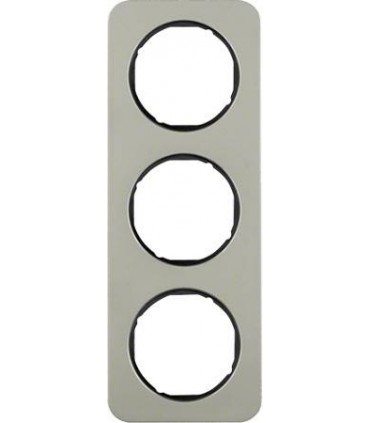 Рамка на 3 поста, Berker R.1, нержавеющая сталь, черный 10132104