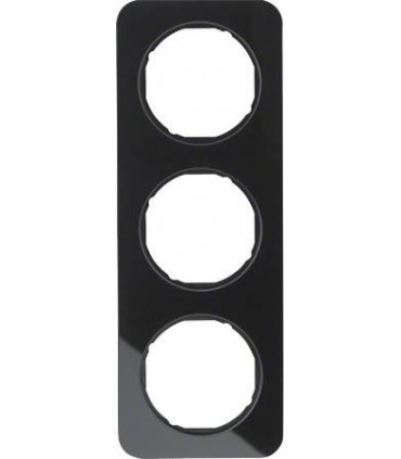 Рамка на 3 поста, Berker R.1, стекло, черный 10132116