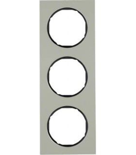 Рамка на 3 поста, Berker R.3, нержавеющая сталь, черный 10132204
