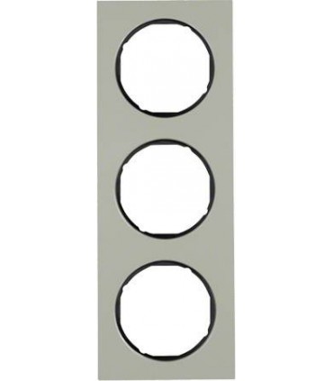 Рамка на 3 поста, Berker R.3, нержавеющая сталь, черный 10132204