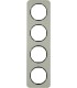 Рамка на 4 поста, Berker R.1, нержавеющая сталь, черный 10142104