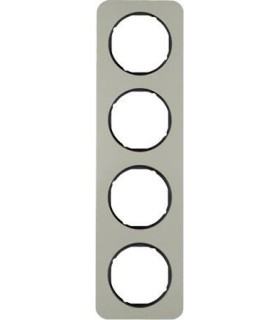 Рамка на 4 поста, Berker R.1, нержавеющая сталь, черный 10142104